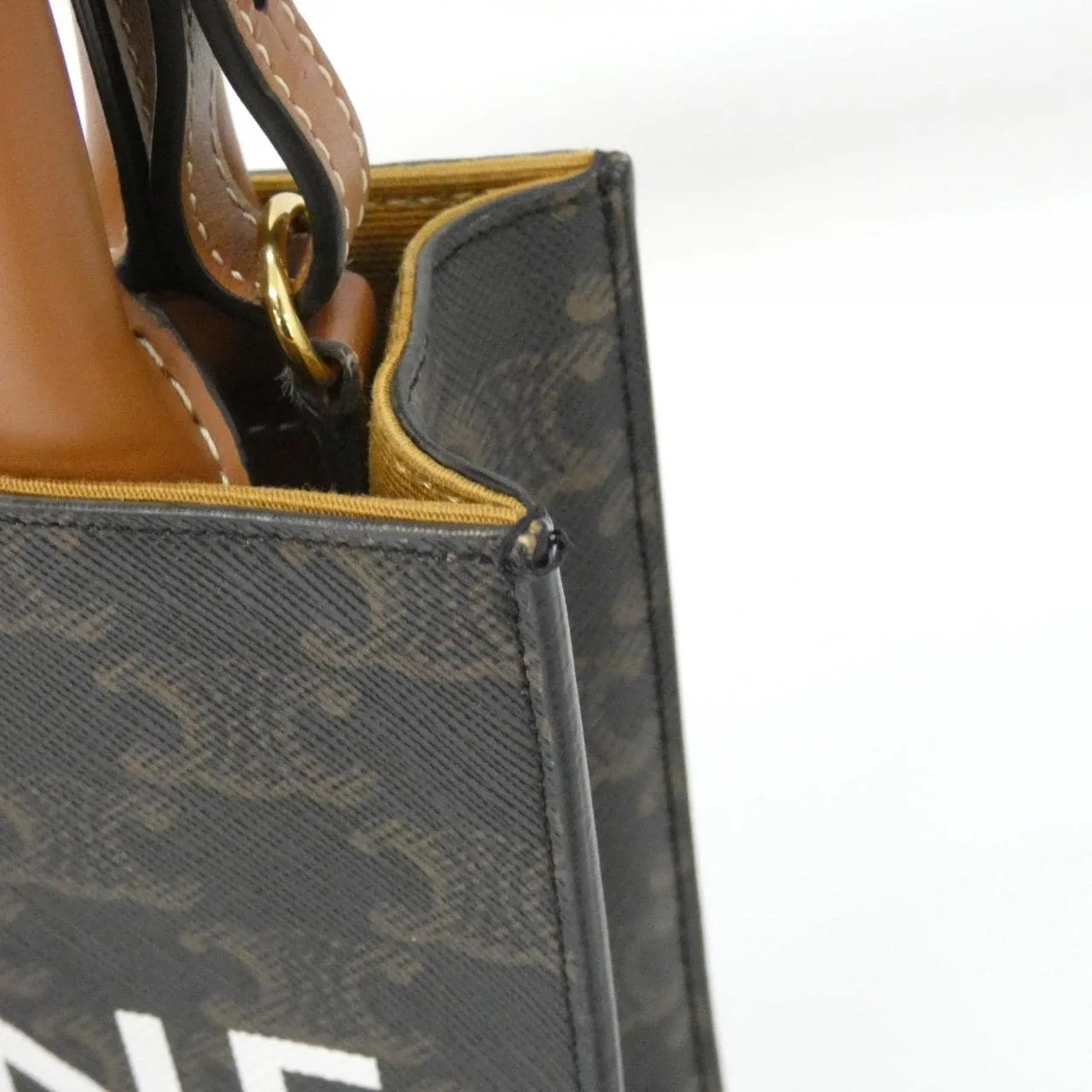 CELINE Cabas 194372BZK Handbag Canvas 黑色 帆布 中古品A - 縮圖 4