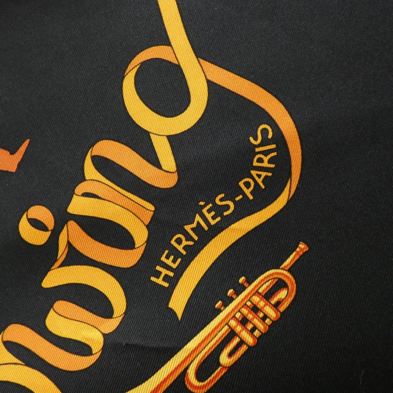 HERMES Scarf 黑色 中古品A - 縮圖 2