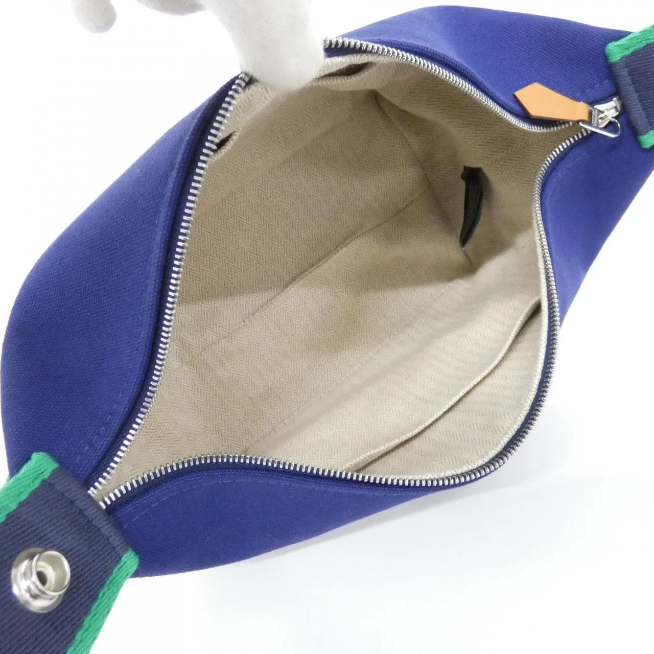 HERMES 103222M Pouch Canvas 黑色 帆布 中古品A - 縮圖 7