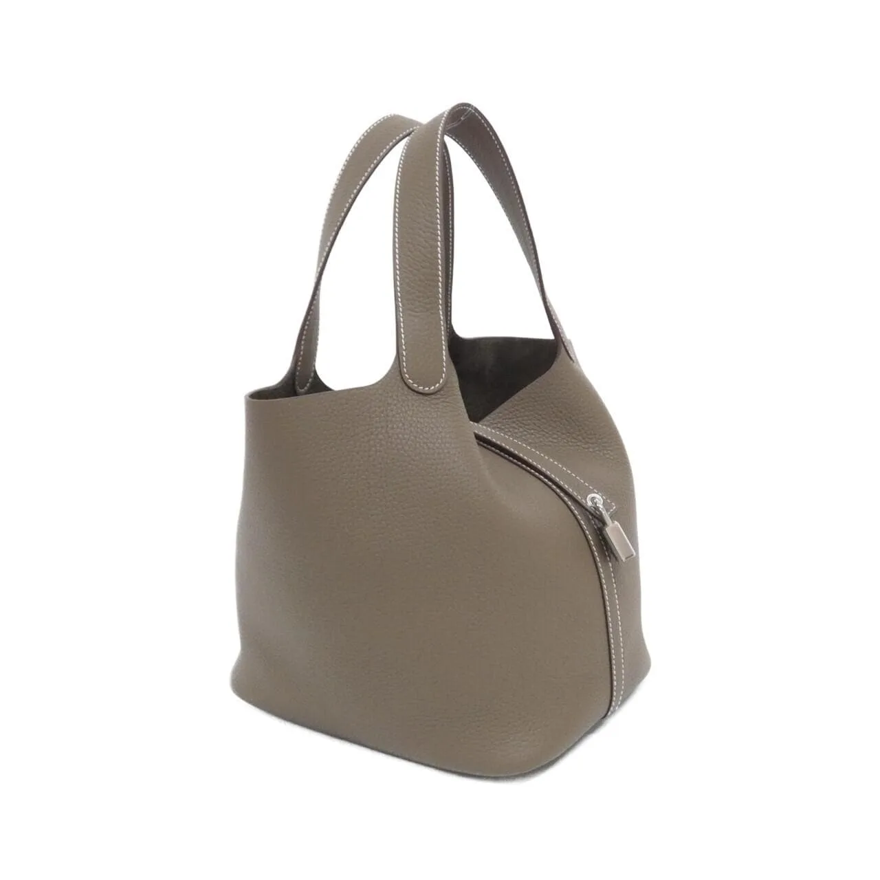 HERMES Picotin 060991CK Handbag Clemence Etoupe