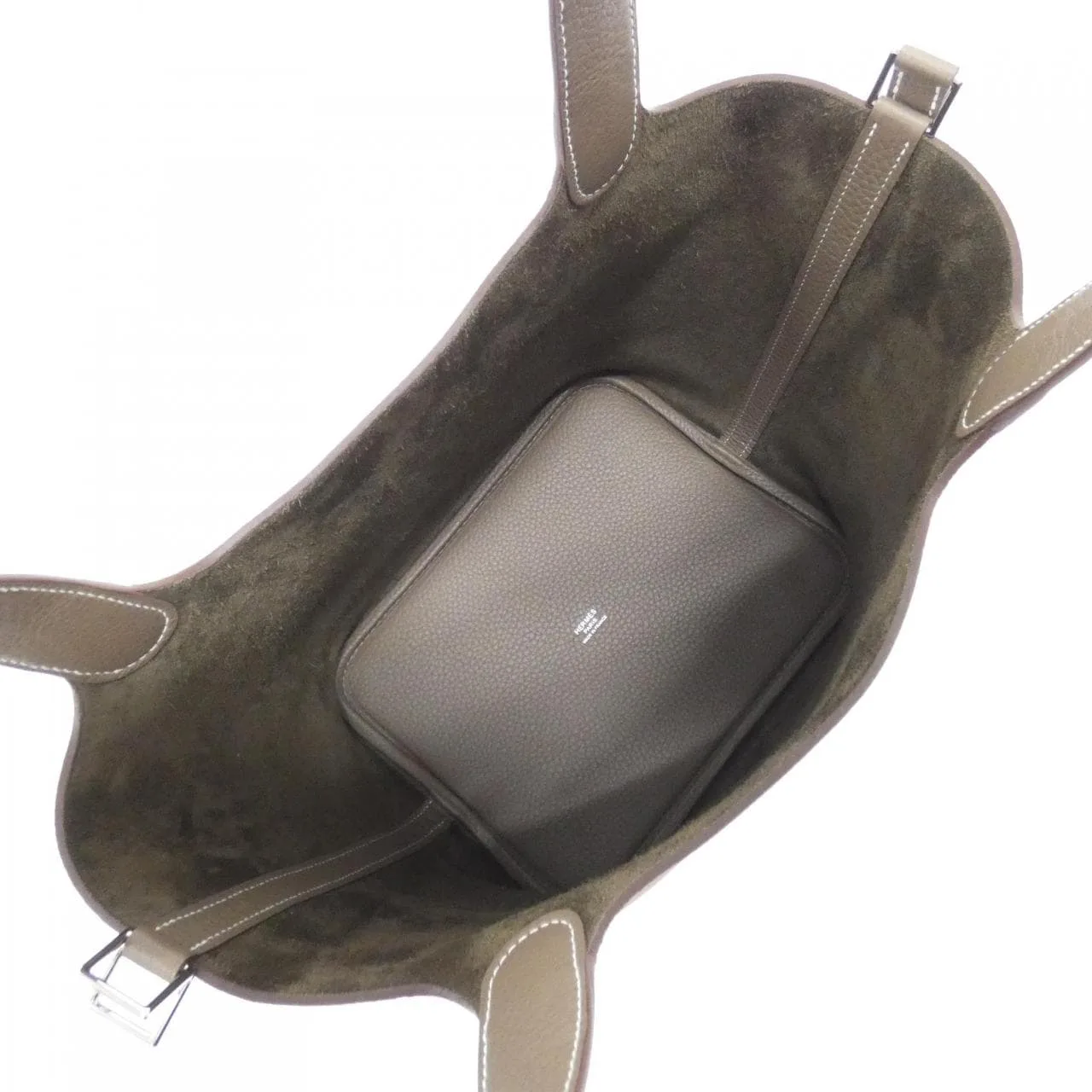 HERMES Picotin 060991CK Handbag Clemence Etoupe Clemence 皮 未使用品 - 縮圖 5