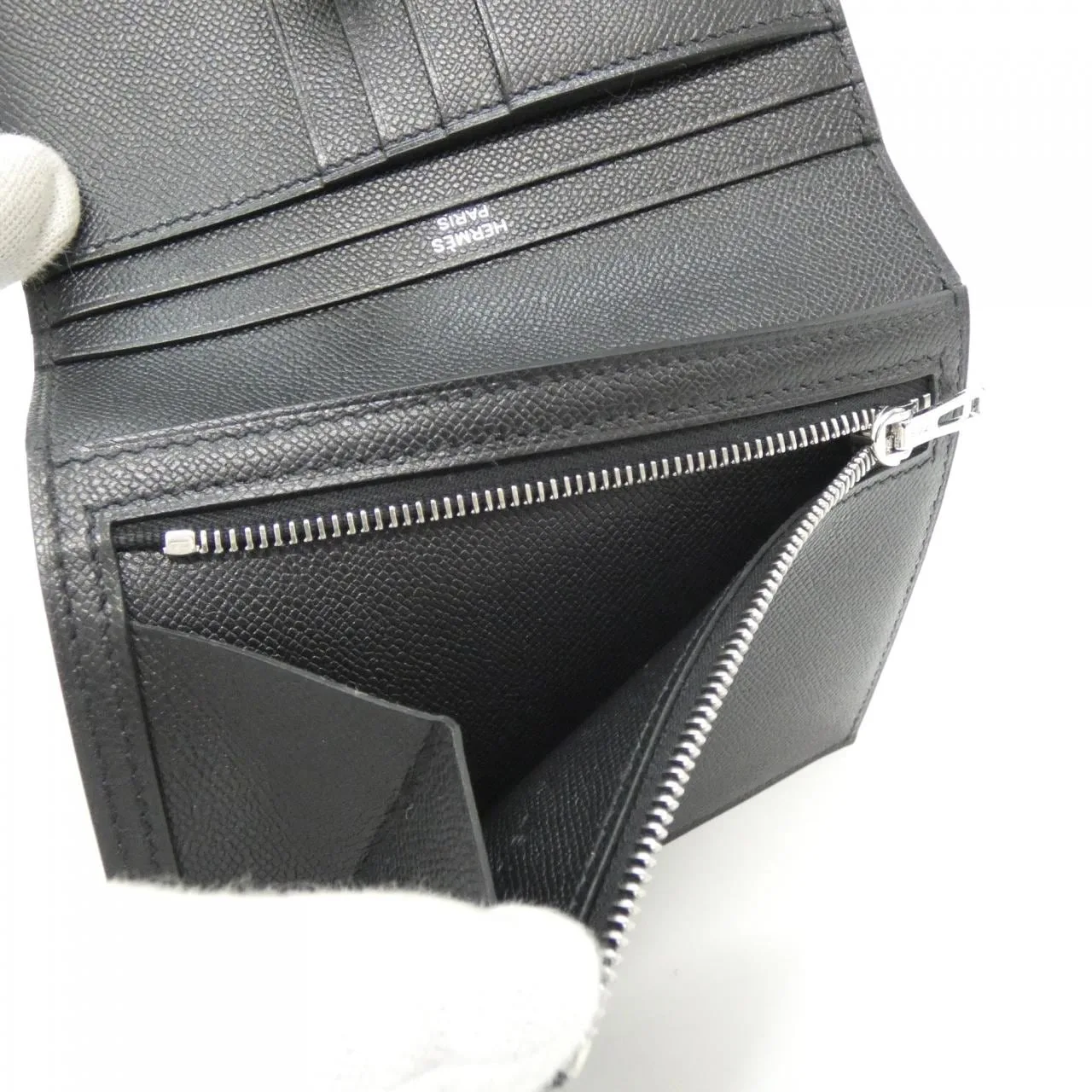 HERMES 084817CK Wallet Black Unused - Thumbnail 4
