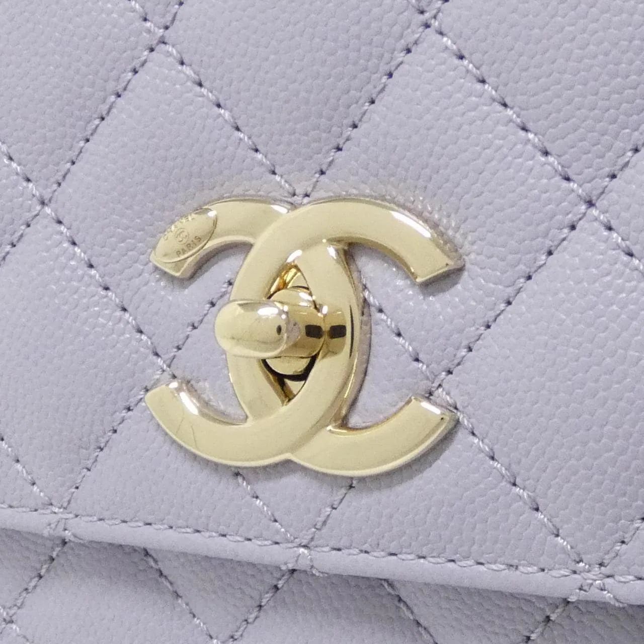 CHANEL Matelasse 92991 Handbag Grained Calfskin 紫色 荔枝紋牛皮 中古品A - 縮圖 4