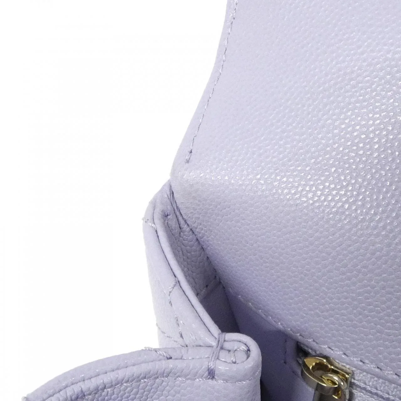 CHANEL Matelasse 92991 Handbag Grained Calfskin 紫色 荔枝紋牛皮 中古品A - 縮圖 10