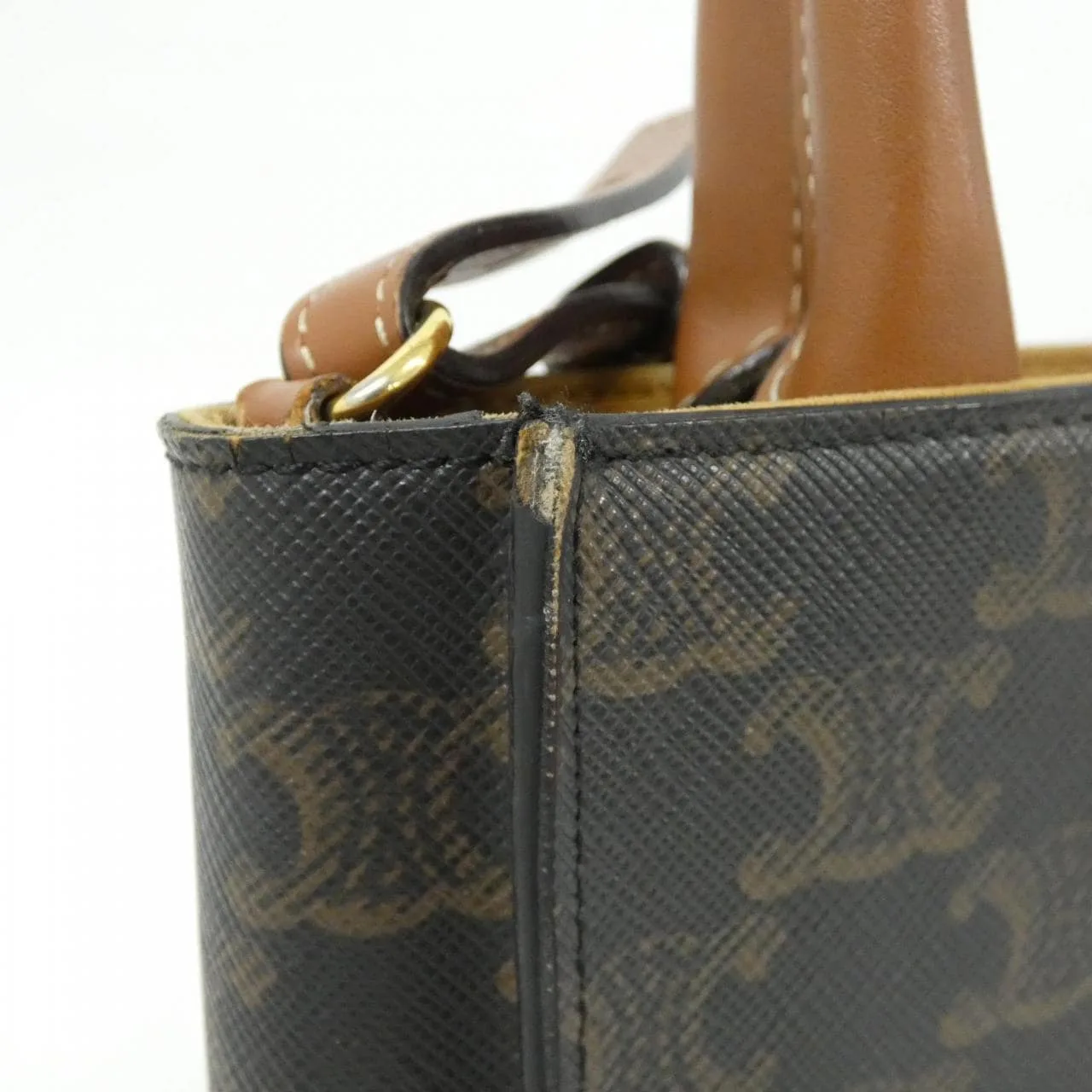 CELINE Cabas 194372BZK Handbag Canvas 黑色 帆布 中古品B - 縮圖 5