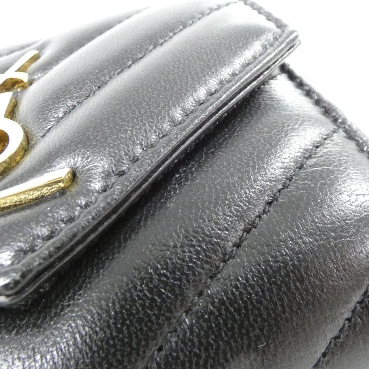 SAINT LAURENT 692061 AAA44 Wallet Lambskin 黑色 羊皮 中古品A - 縮圖 3