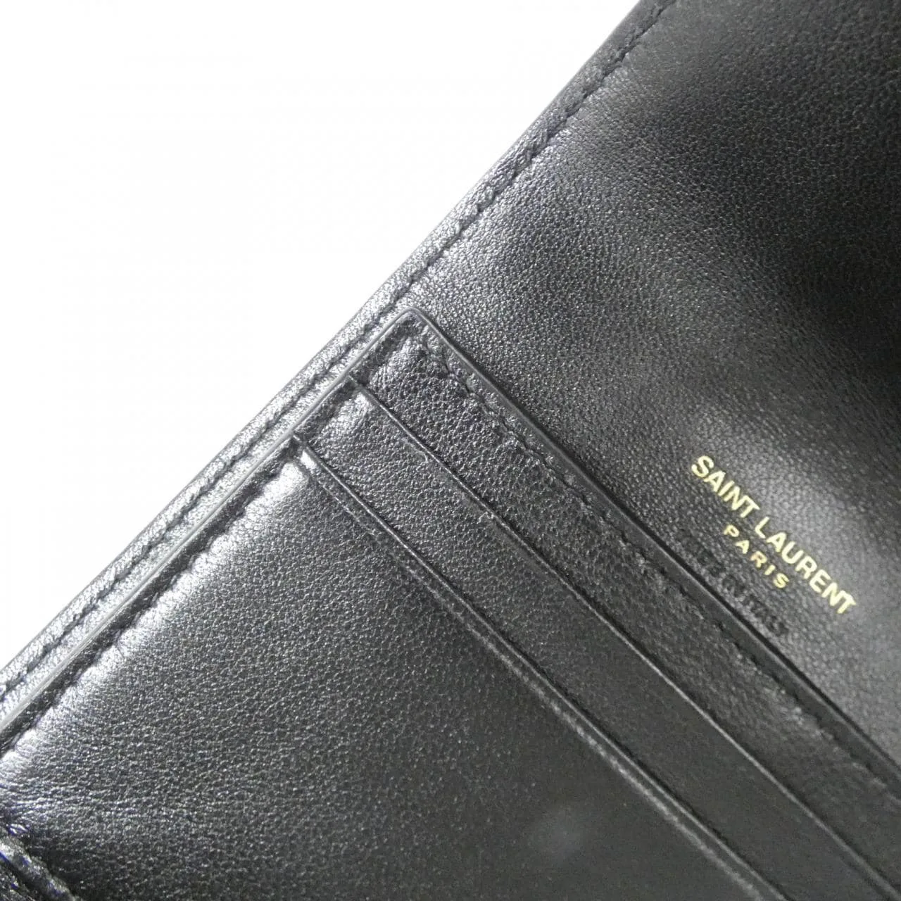 SAINT LAURENT 692061 AAA44 Wallet Lambskin 黑色 羊皮 中古品A - 縮圖 7