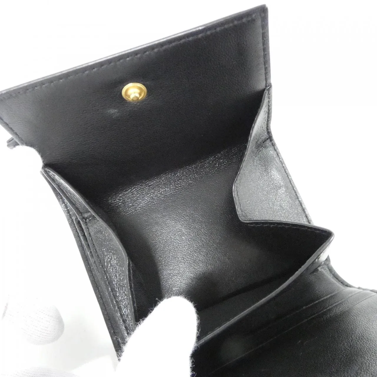 SAINT LAURENT 692061 AAA44 Wallet Lambskin 黑色 羊皮 中古品A - 縮圖 9