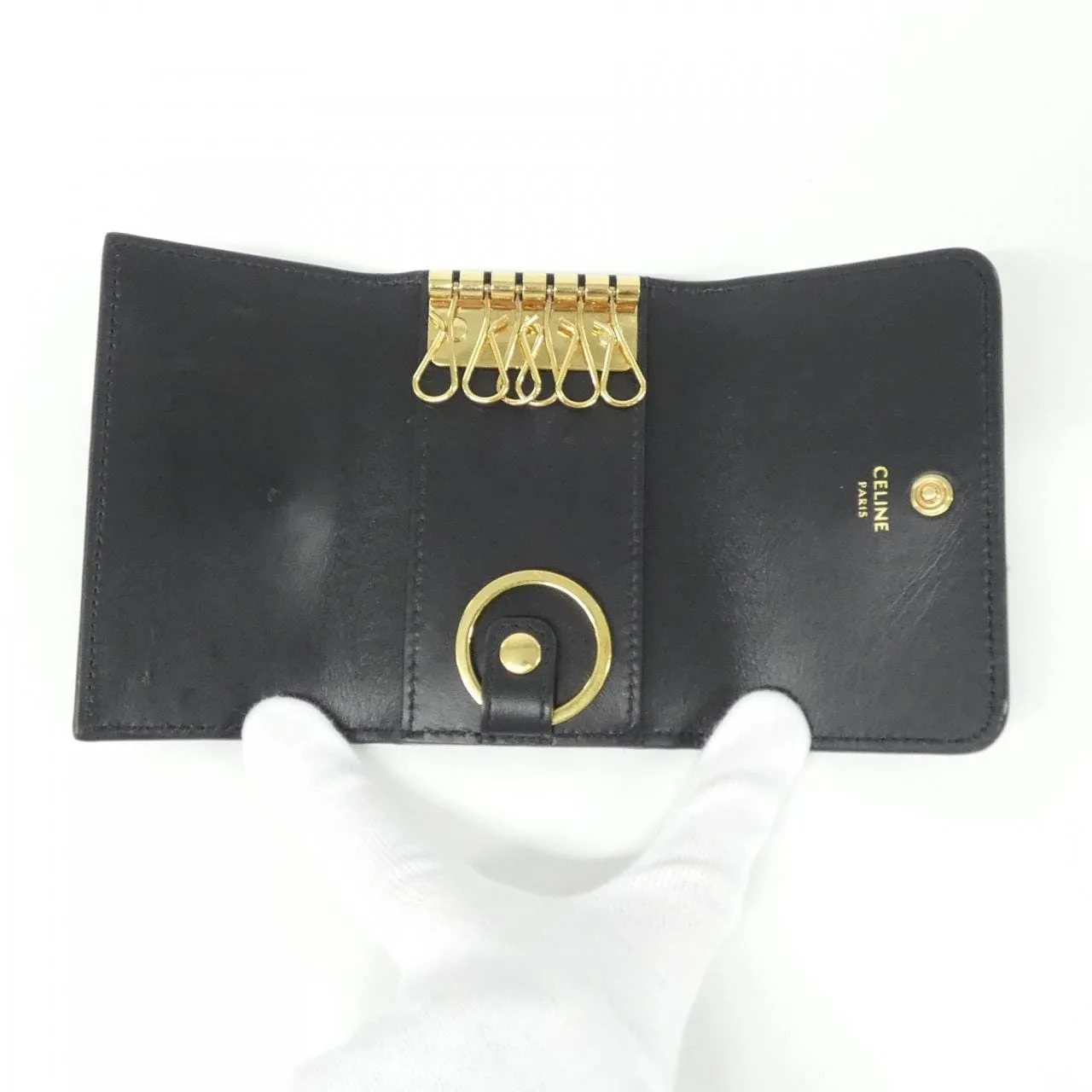 CELINE 10L813DPV Key Case 黑色 中古品A - 縮圖 4