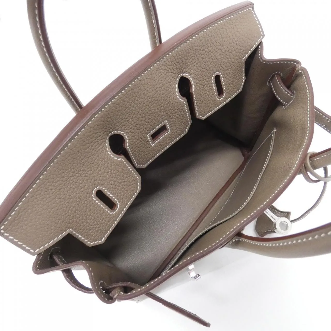 HERMES Birkin 041344CK Handbag Togo Etoupe Togo Leather Rank A - Thumbnail 8