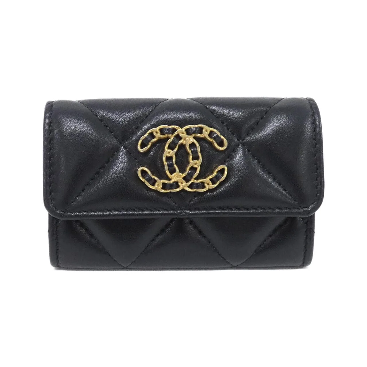 CHANEL Chanel 19 AP1790 Card Case Lambskin Black