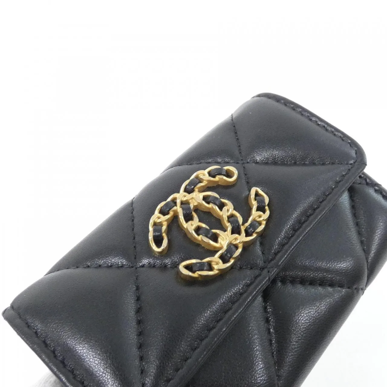 CHANEL Chanel 19 AP1790 Card Case Lambskin 黑色 羊皮 中古品A - 縮圖 3