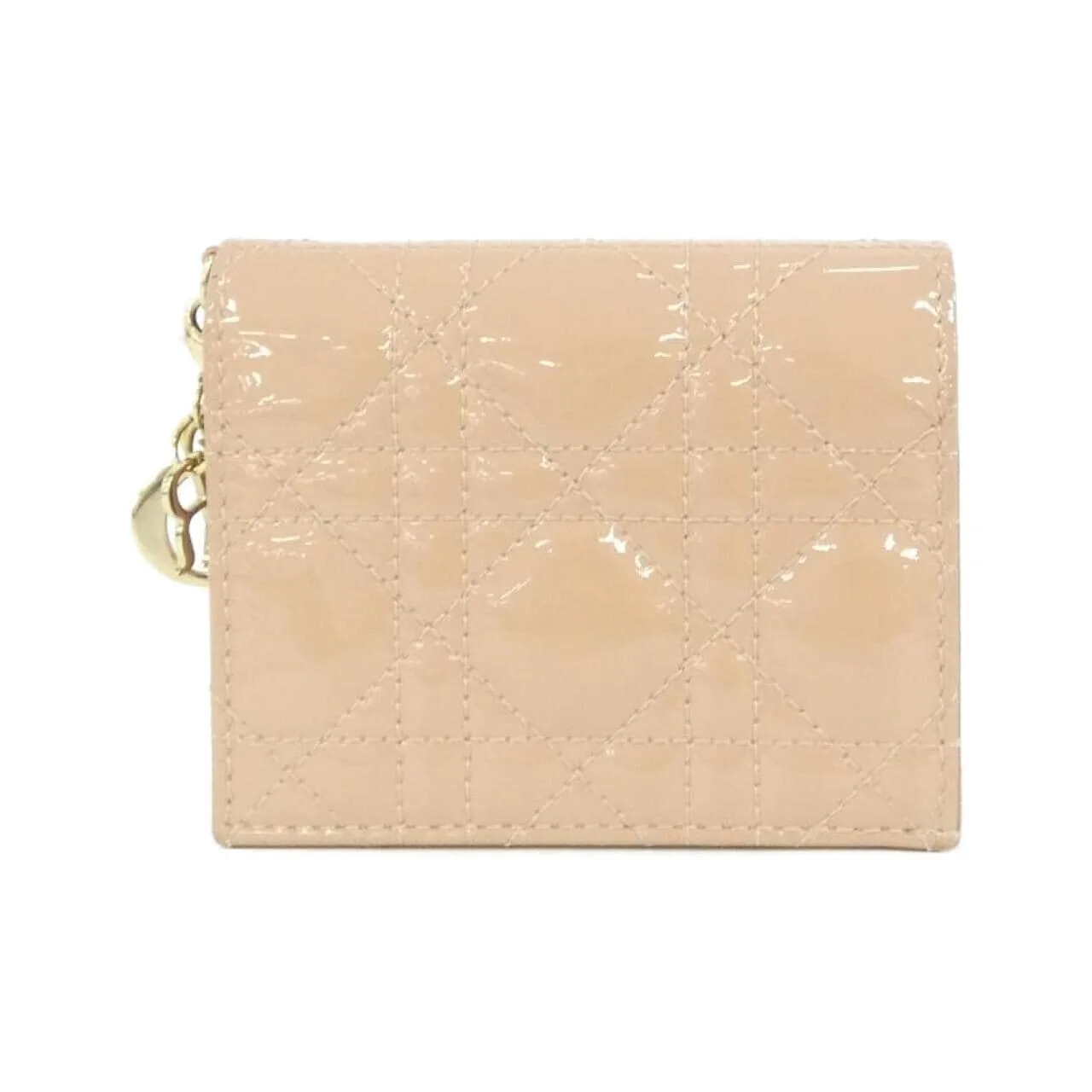 DIOR Lady Dior S0178OVRB 銀包 漆皮 黑色 漆皮 中古品A - 圖片 1