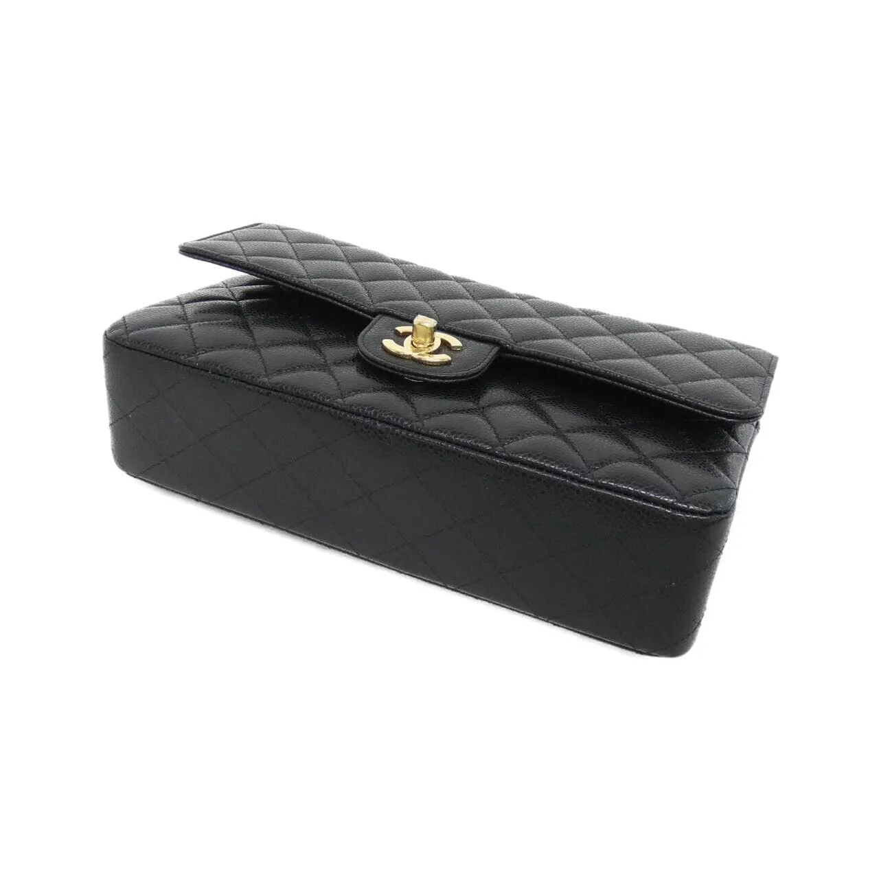 CHANEL Matelasse 1112 Shoulder Grained Calfskin Black Grained Calfskin Rank A - Thumbnail 3