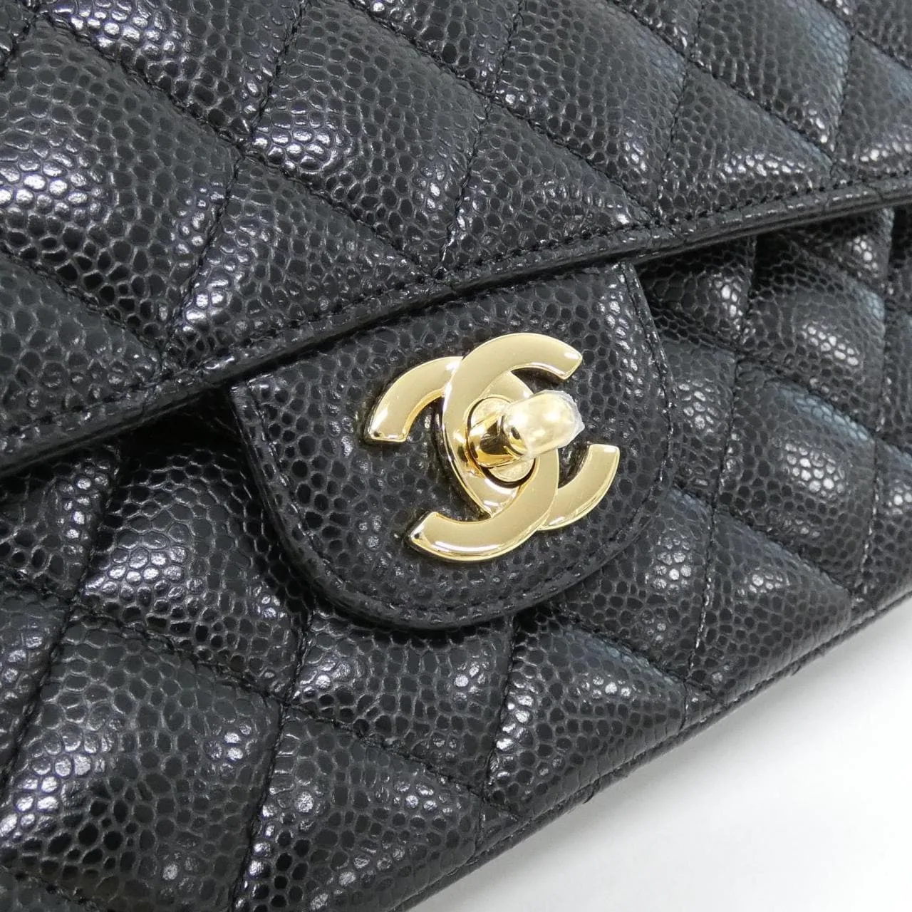 CHANEL Matelasse 1112 Shoulder Grained Calfskin Black Grained Calfskin Rank A - Thumbnail 4