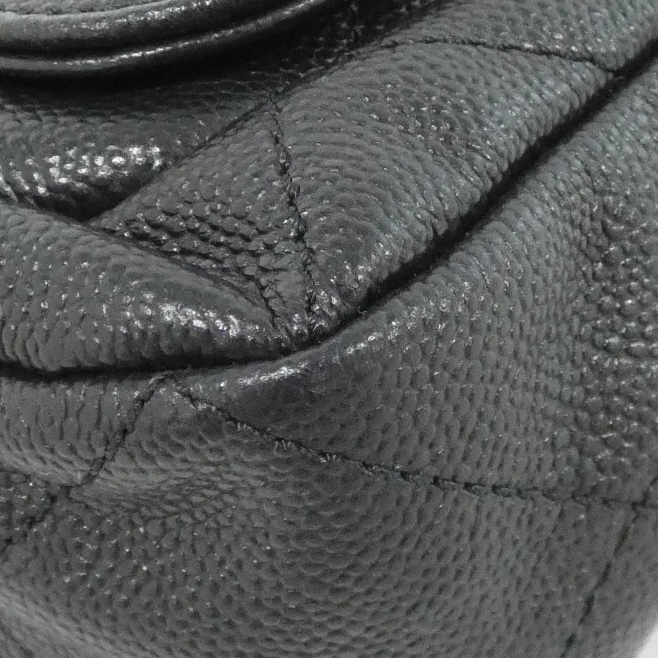 CHANEL AS5384 Shoulder Grained Calfskin 黑色 荔枝紋牛皮 中古品A - 縮圖 3