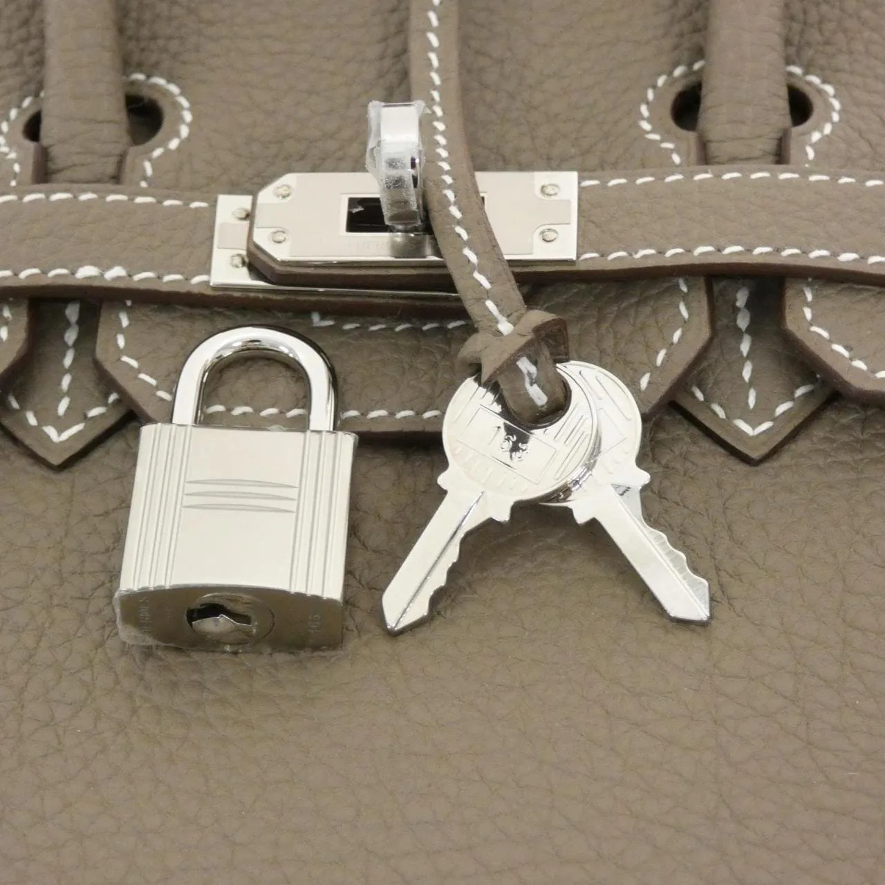 HERMES Birkin 041344CK Handbag Togo Etoupe Togo Leather Unused - Thumbnail 4