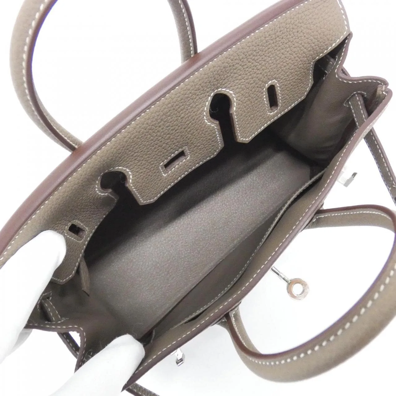 HERMES Birkin 041344CK Handbag Togo Etoupe Togo Leather Unused - Thumbnail 6