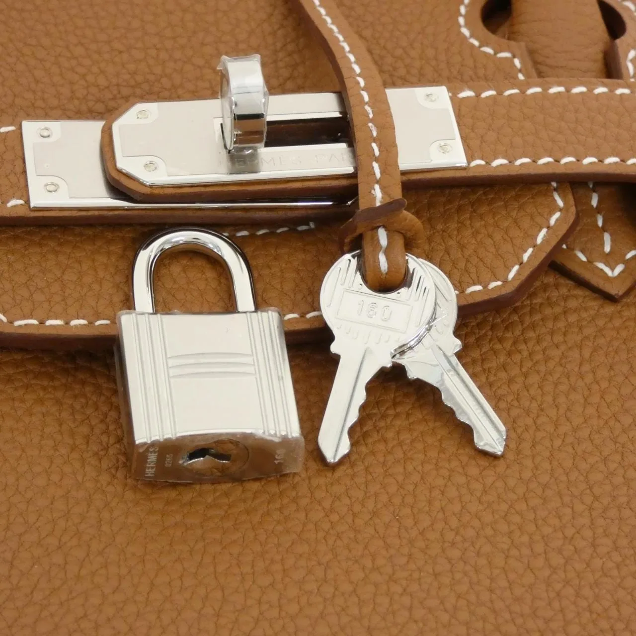 HERMES Birkin 030520CK Handbag Togo Gold Togo Leather Unused - Thumbnail 4