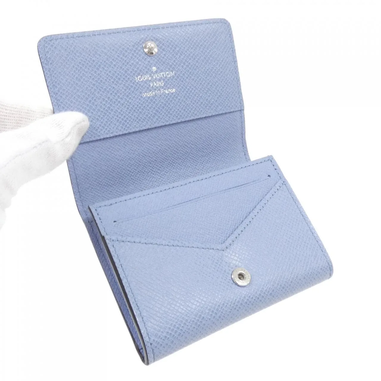 LOUIS VUITTON M14118 Card Case Canvas Blue Canvas Rank A - Thumbnail 5