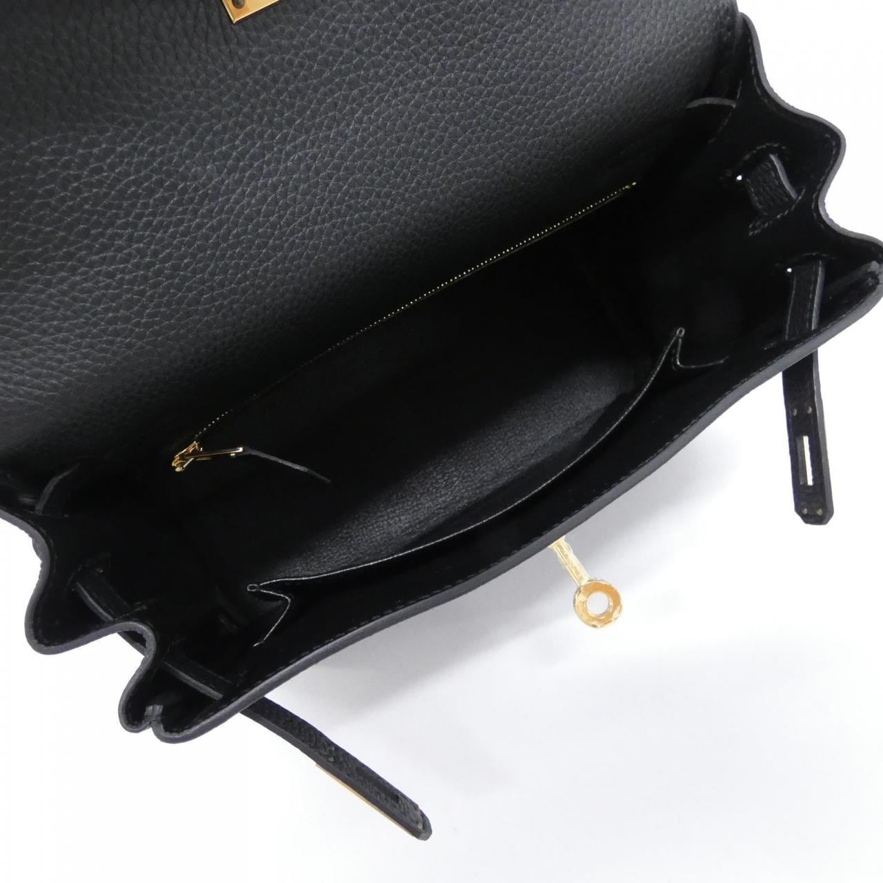 HERMES HERMÈS Kelly 044624CC Bag Togo Black Togo Leather - Thumbnail 7