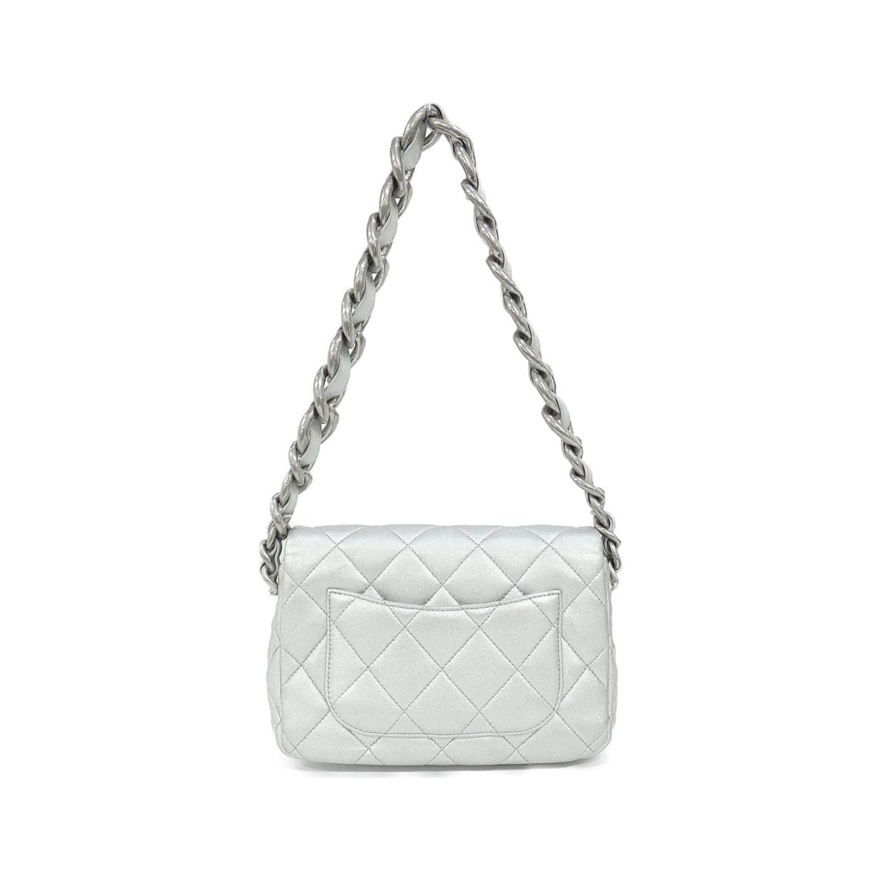 CHANEL AS4599 Shoulder Bag Lambskin Silver Lambskin Rank A - Thumbnail 2