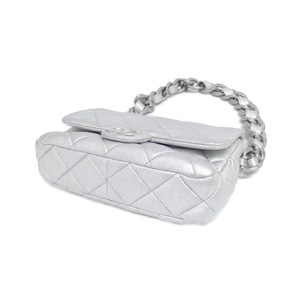 CHANEL AS4599 Shoulder Bag Lambskin Silver Lambskin Rank A - Thumbnail 3