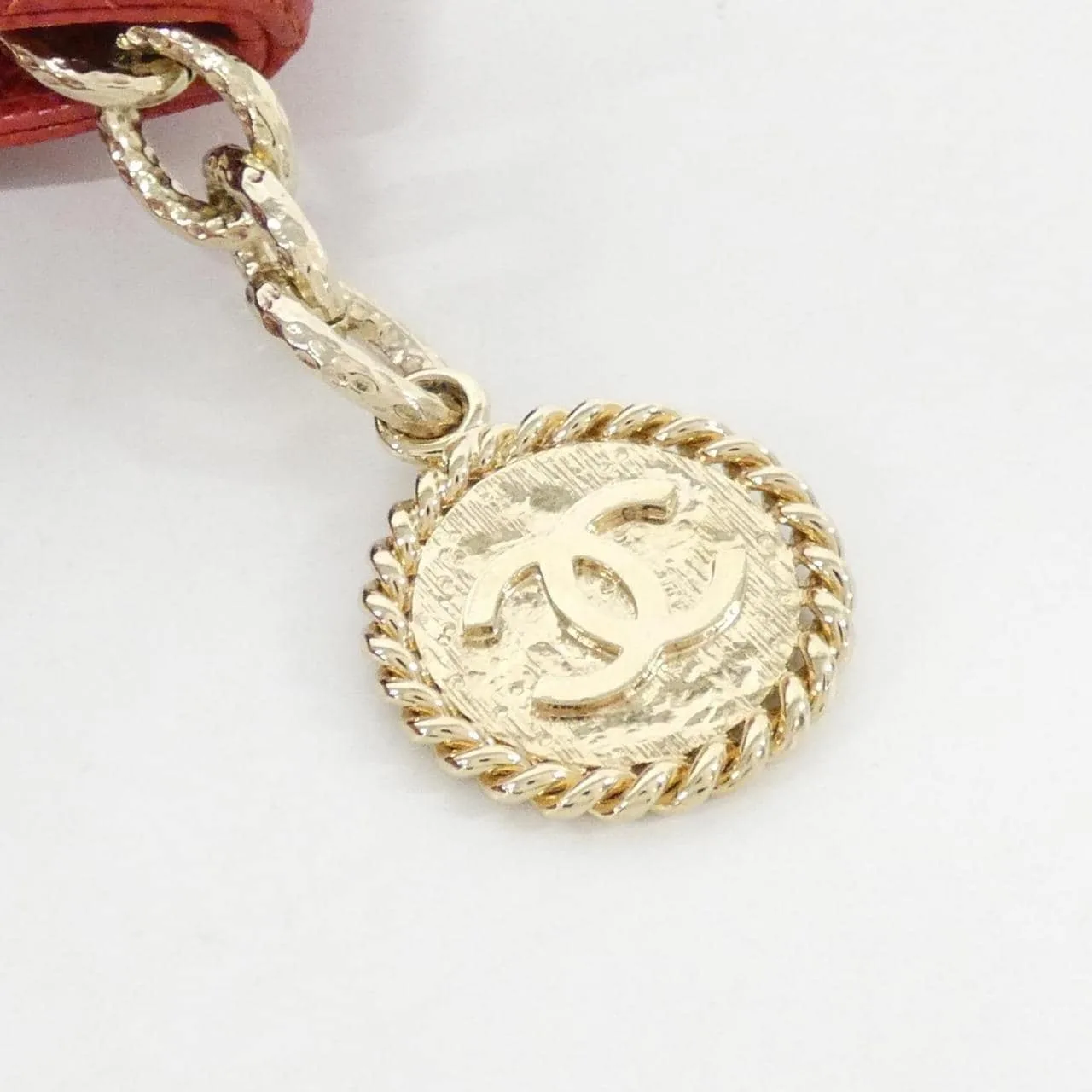 CHANEL Matelasse 1804 Handbag Grained Calfskin 紅色 荔枝紋牛皮 中古品A - 縮圖 4