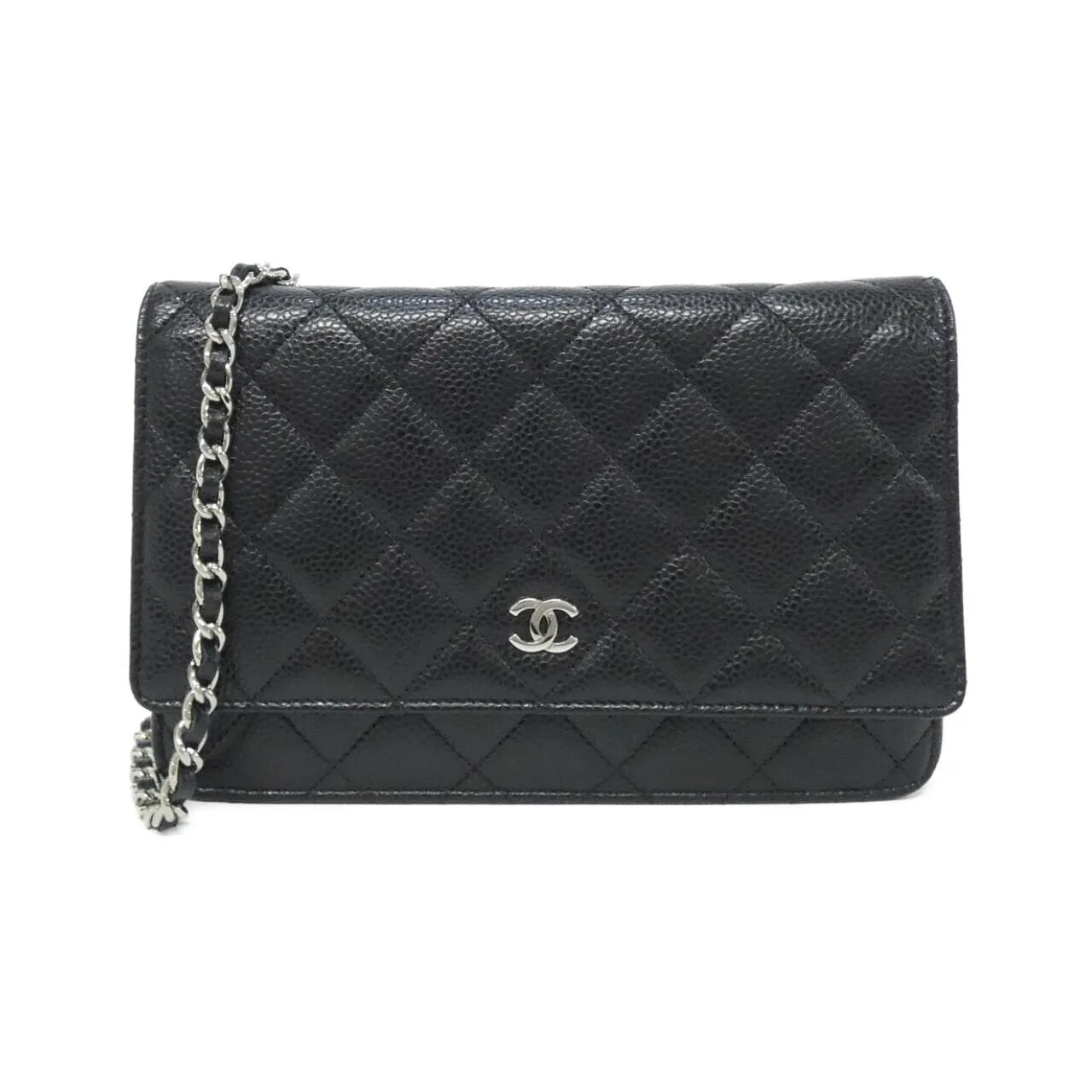 CHANEL Timeless Classic 33814 Wallet Grained Calfskin Black