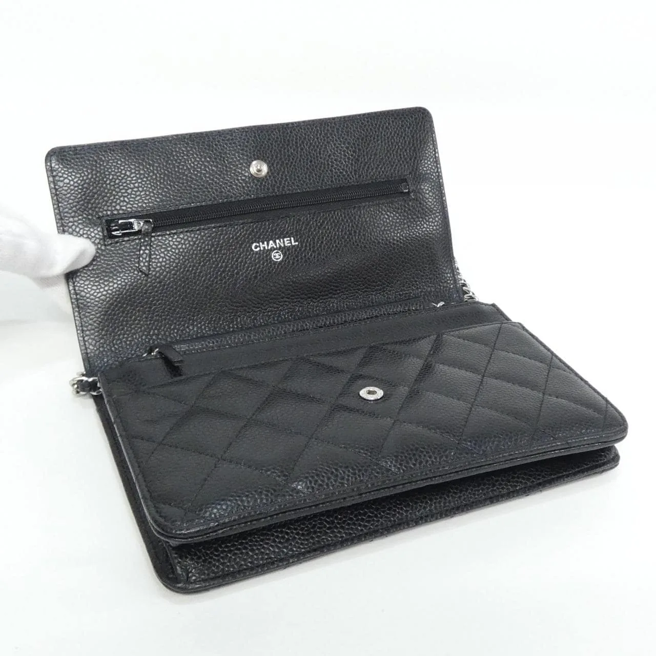 CHANEL Timeless Classic 33814 Wallet Grained Calfskin Black Grained Calfskin Rank A - Thumbnail 6
