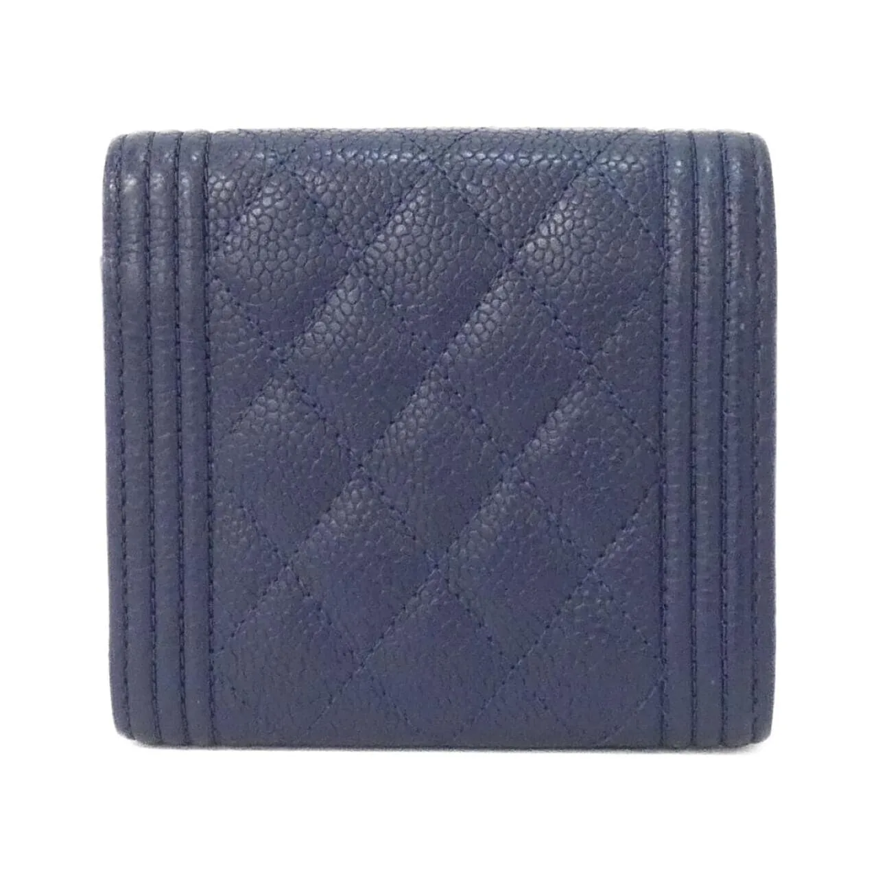 CHANEL Boy Chanel Wallet Caviar Leather 深藍色 Caviar Leather 中古品A - 縮圖 2