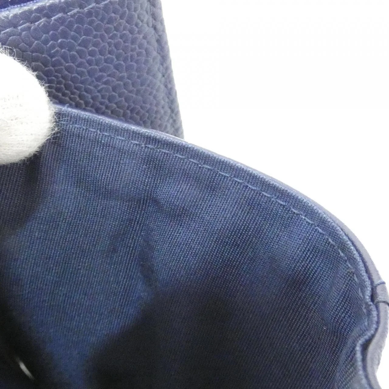 CHANEL Boy Chanel Wallet Caviar Leather 深藍色 Caviar Leather 中古品A - 縮圖 7