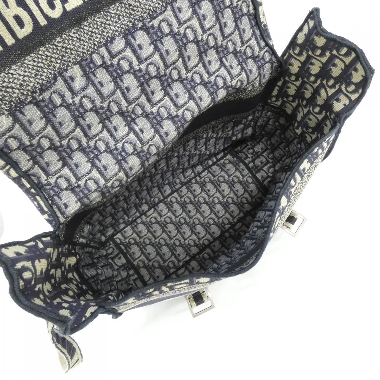 DIOR Book Tote M1291VRIW Shoulder Canvas 黑色 帆布 中古品A - 縮圖 9