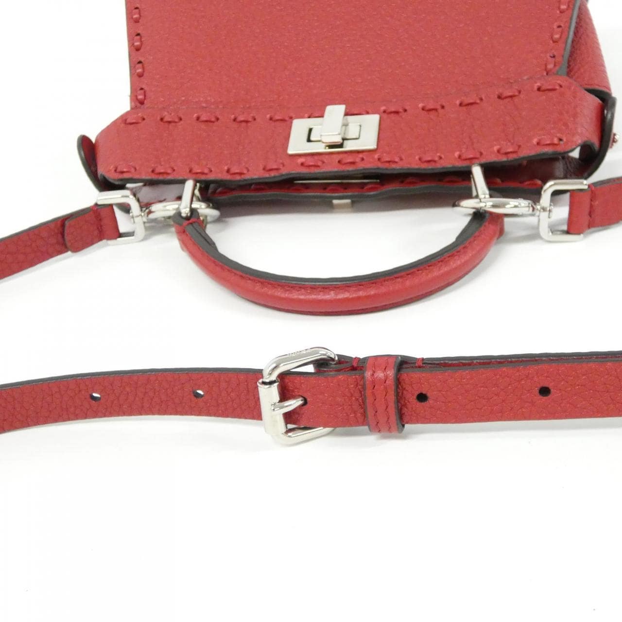 FENDI Peekaboo 8BN335 ARBB Bag 紅色 中古品A - 縮圖 7