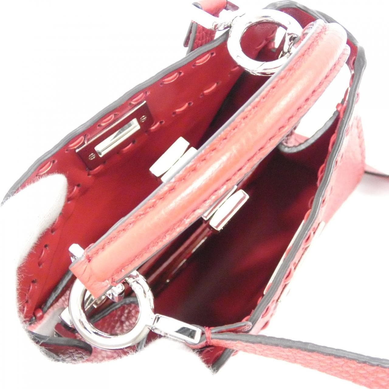 FENDI Peekaboo 8BN335 ARBB Bag 紅色 中古品A - 縮圖 8