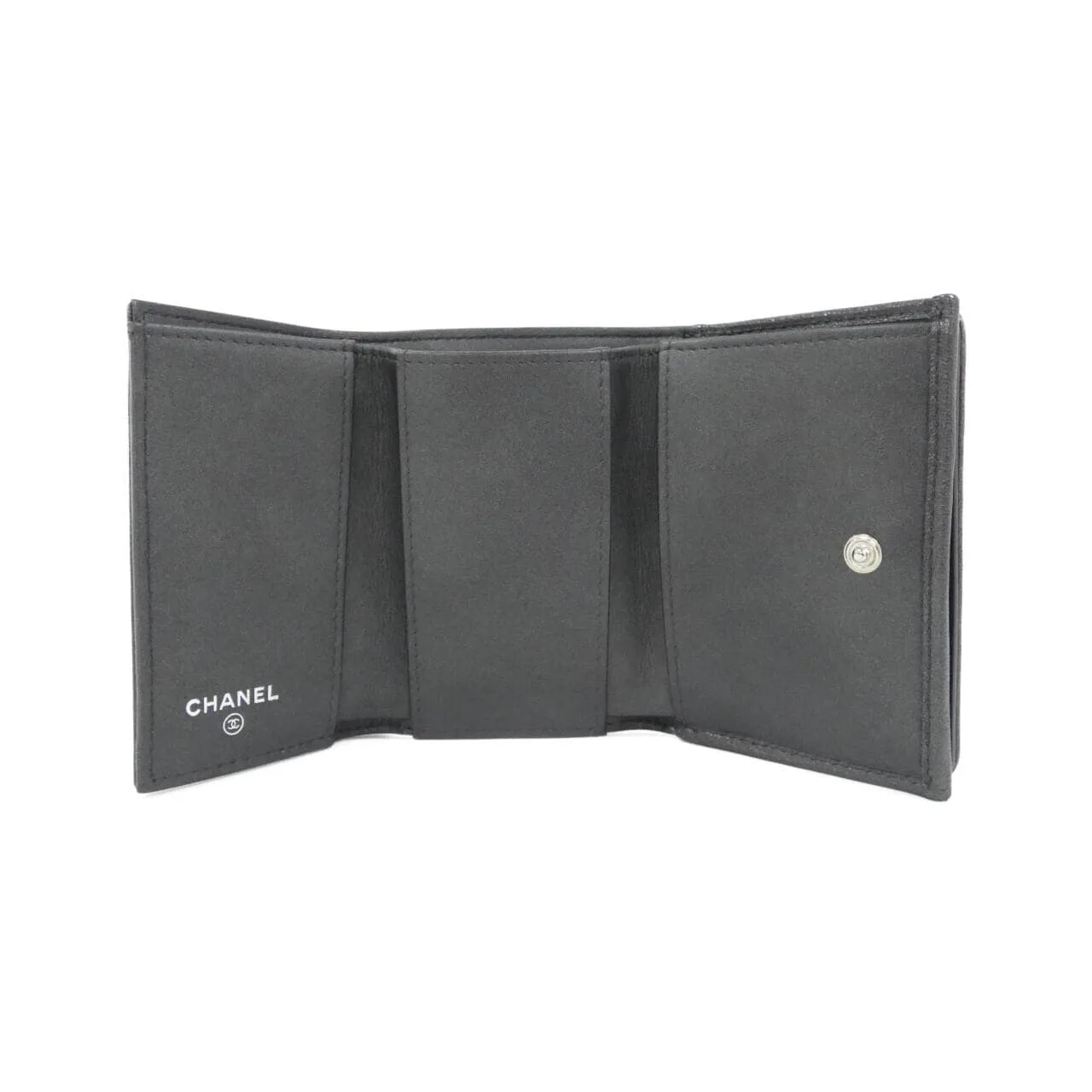 CHANEL Timeless Classic AP0116 Wallet Satin 灰色 緞面 中古品A - 縮圖 4