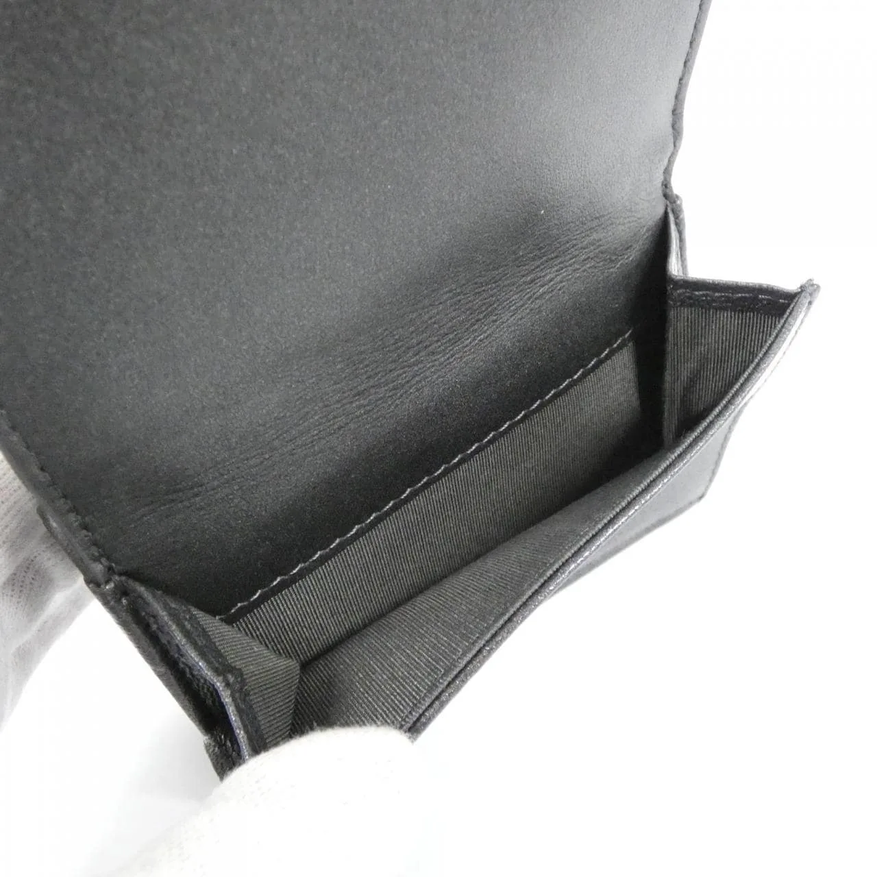 CHANEL Timeless Classic AP0116 Wallet Satin 灰色 緞面 中古品A - 縮圖 5