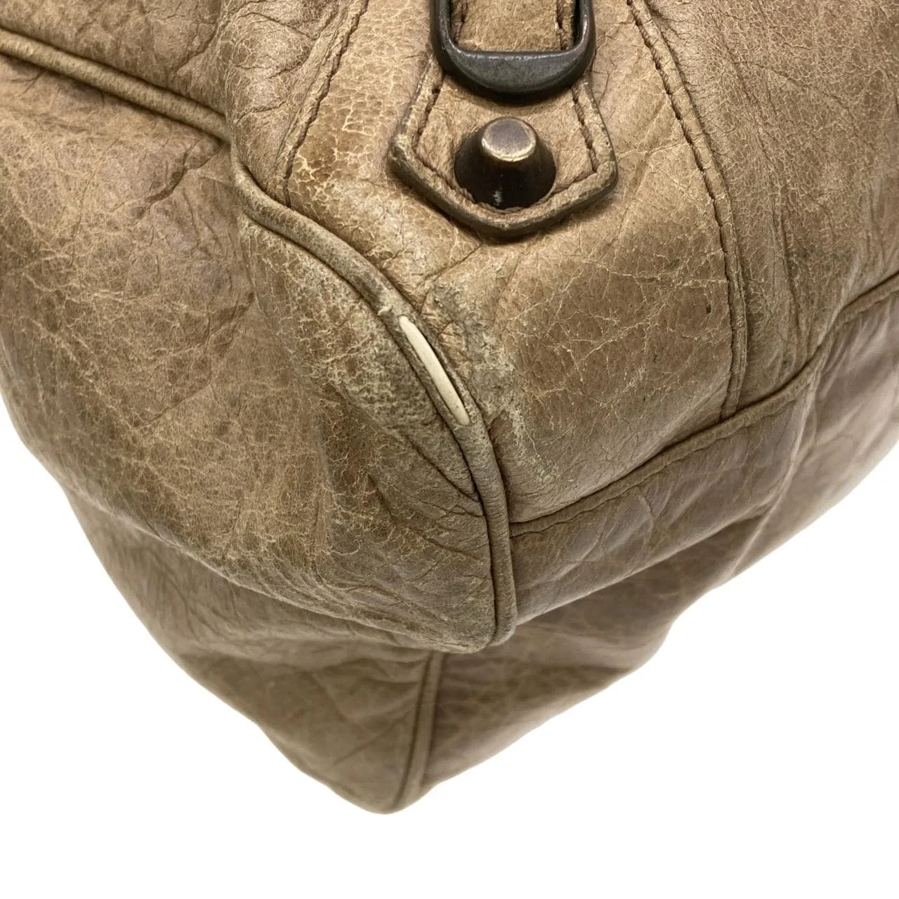 BALENCIAGA 235216 D94JT Handbag Lambskin 黑色 羊皮 中古品B - 縮圖 3