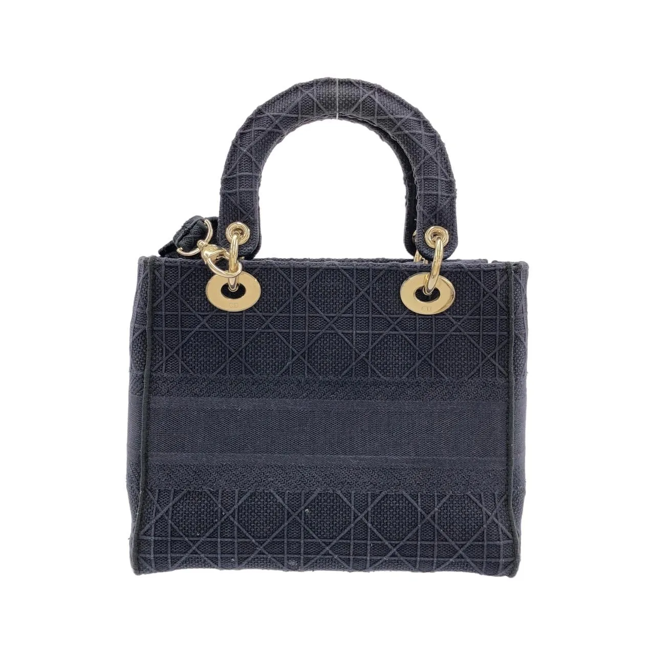 DIOR Lady Dior M0565OREY Handbag Canvas 黑色 帆布 中古品B - 縮圖 2