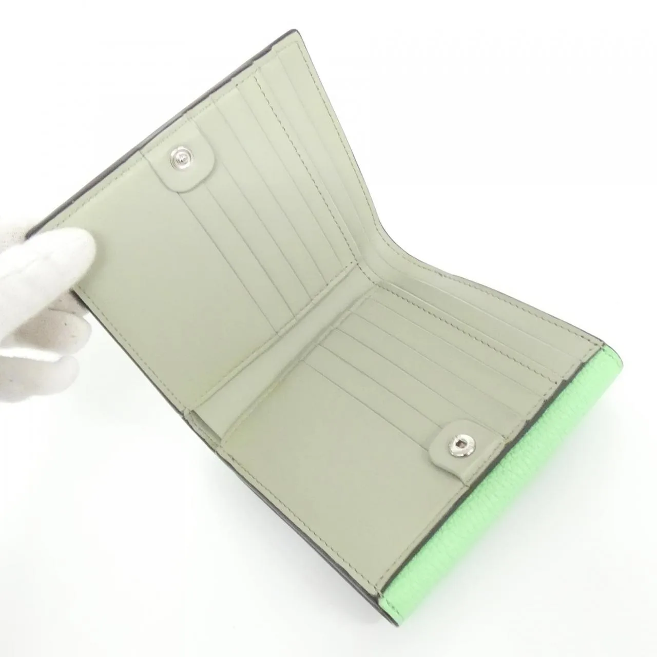 FENDI Peekaboo 8M0438 A91B Wallet 綠色 中古品A - 縮圖 7