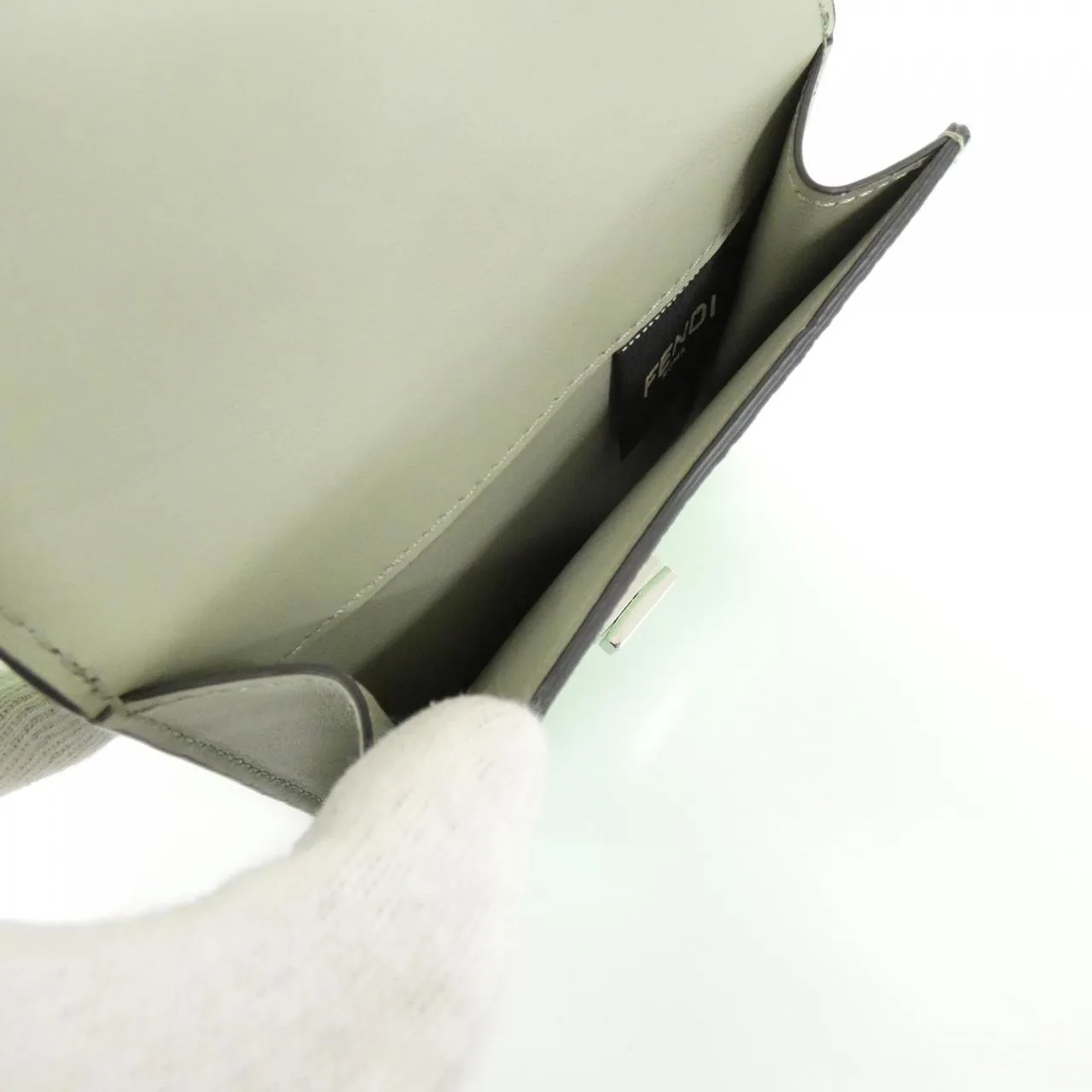 FENDI Peekaboo 8M0438 A91B Wallet 綠色 中古品A - 縮圖 10