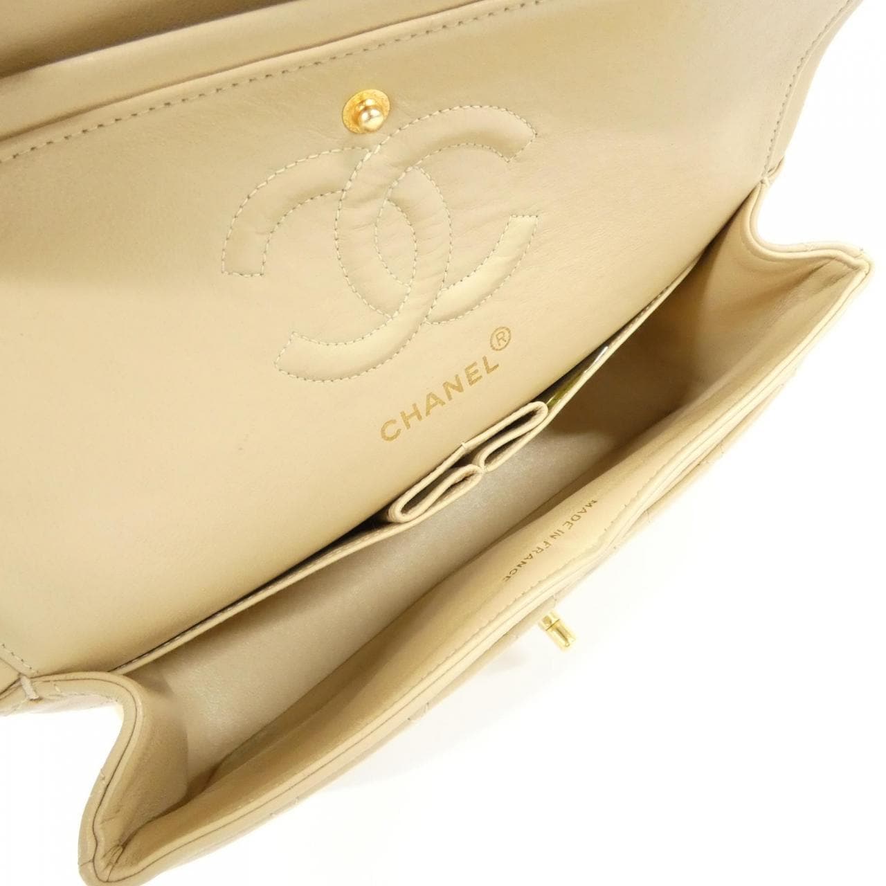 CHANEL Matelasse 1113 Shoulder Lambskin Beige Lambskin - Thumbnail 9