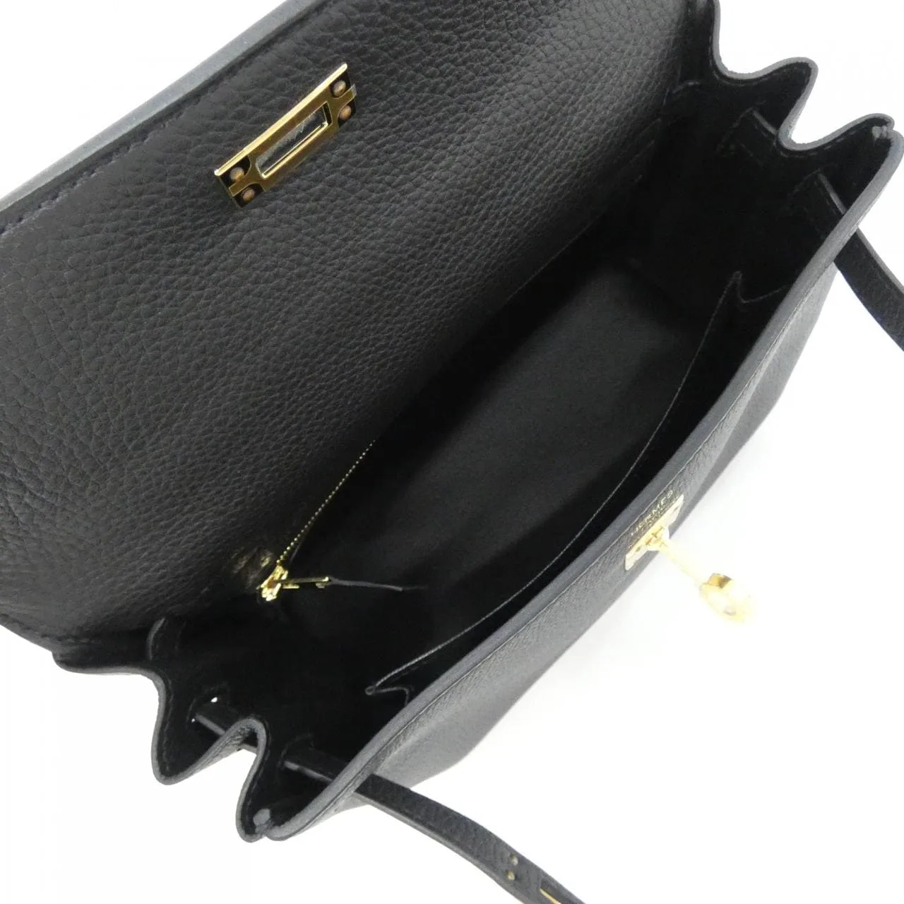 HERMES 044624CC Handbag Togo Black Togo Leather - Thumbnail 6