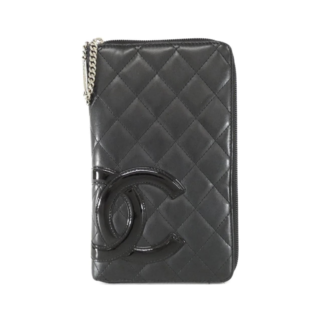 CHANEL Cambon 26710 Wallet Patent Leather Black