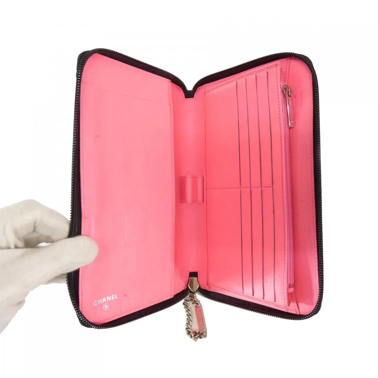 CHANEL Cambon 26710 Wallet Patent Leather 黑色 漆皮 中古品A - 縮圖 5