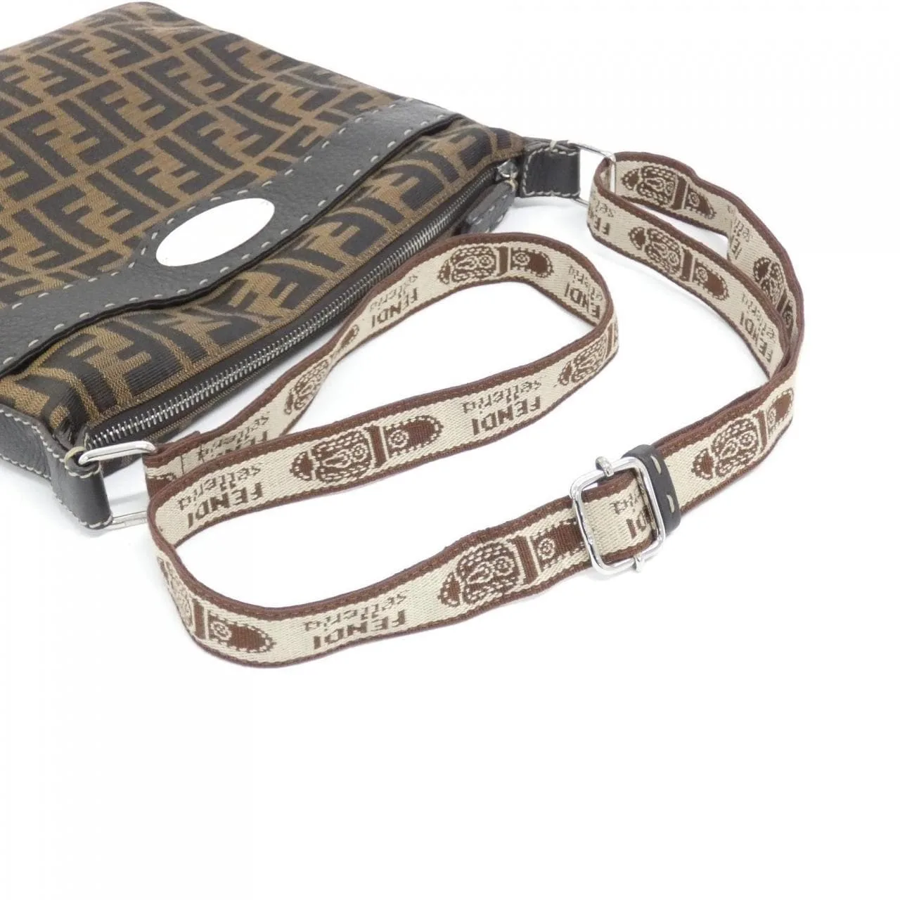 FENDI 8BT109 JQ9 Shoulder Canvas Black Canvas Rank A - Thumbnail 7