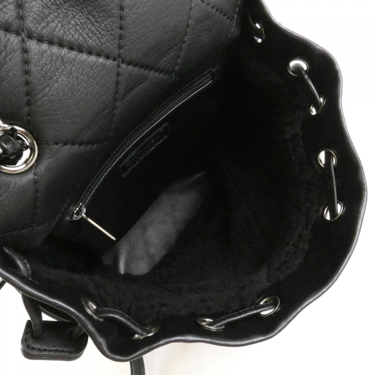 CHANEL 57744 Backpack Lambskin 黑色 羊皮 中古品B - 縮圖 7