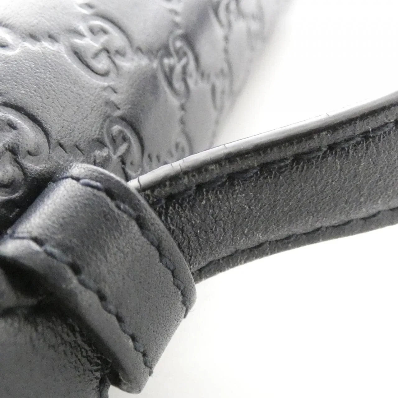 GUCCI GG Supreme 449246 BMJ1N Wallet Leather 黑色 皮革 中古品B - 縮圖 4