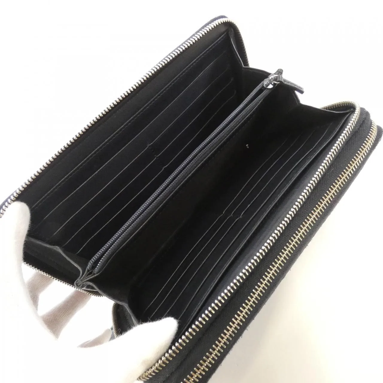 GUCCI GG Supreme 449246 BMJ1N Wallet Leather 黑色 皮革 中古品B - 縮圖 8