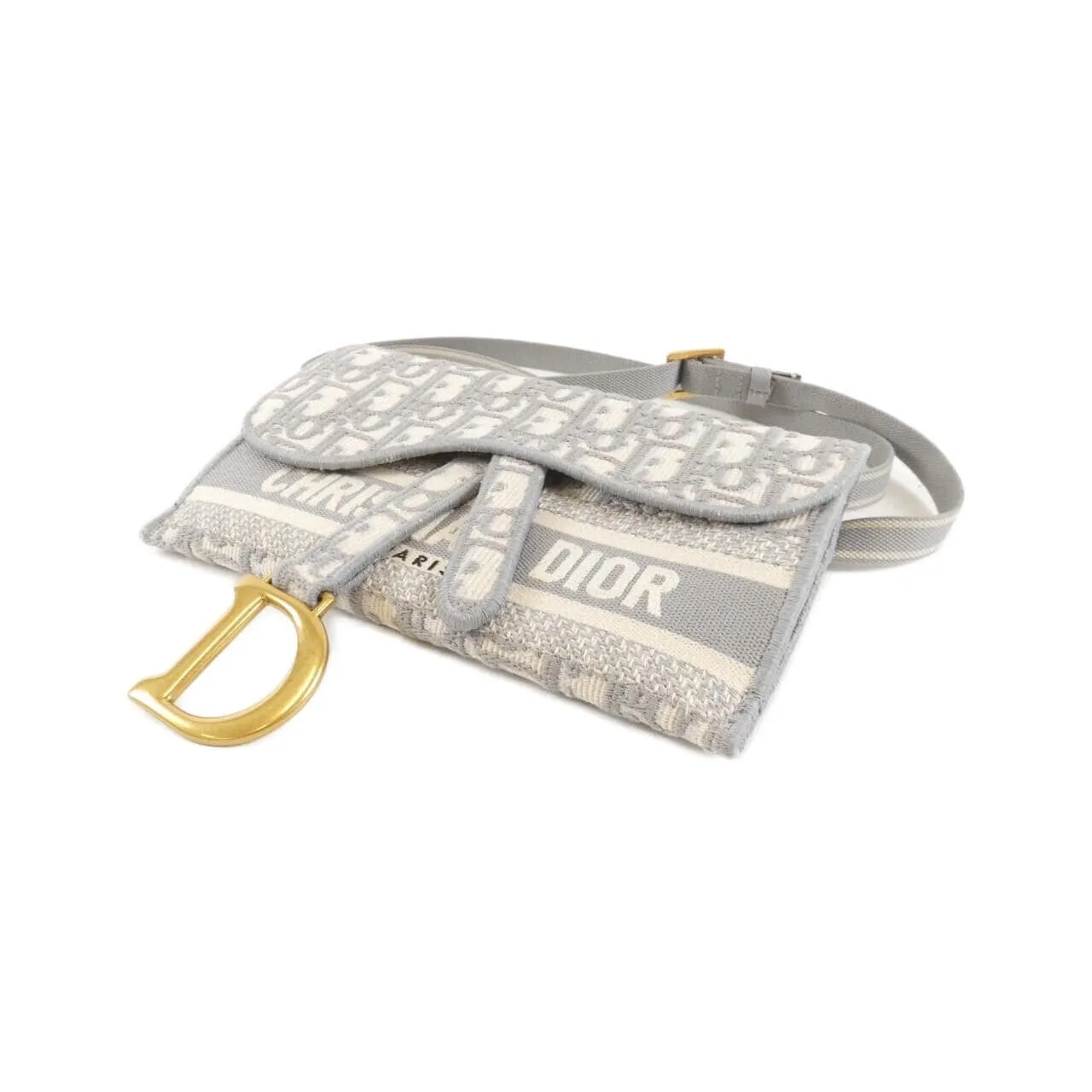 DIOR Saddle S5647CRIW 肩背包 帆布 黑色 帆布 中古品A - 縮圖 3